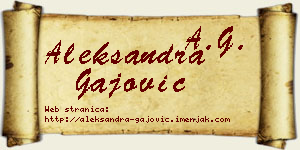 Aleksandra Gajović vizit kartica